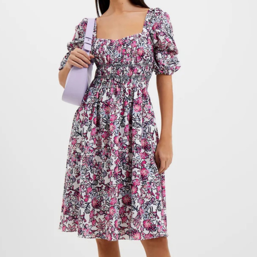 French Connection UK Fotini Verona Puff Sleeve Dress Size 12 & 14